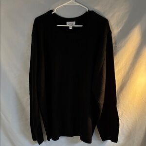Denim & Co. men's black pullover sweater crew neck lightweight size 2XL Business